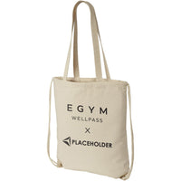 Eliza 240 g/m² Baumwoll Turnbeutel 6L natural mit Co-Branding