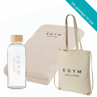 Großes Startpaket: Trinkflasche, Sportbeutel, Handtuch