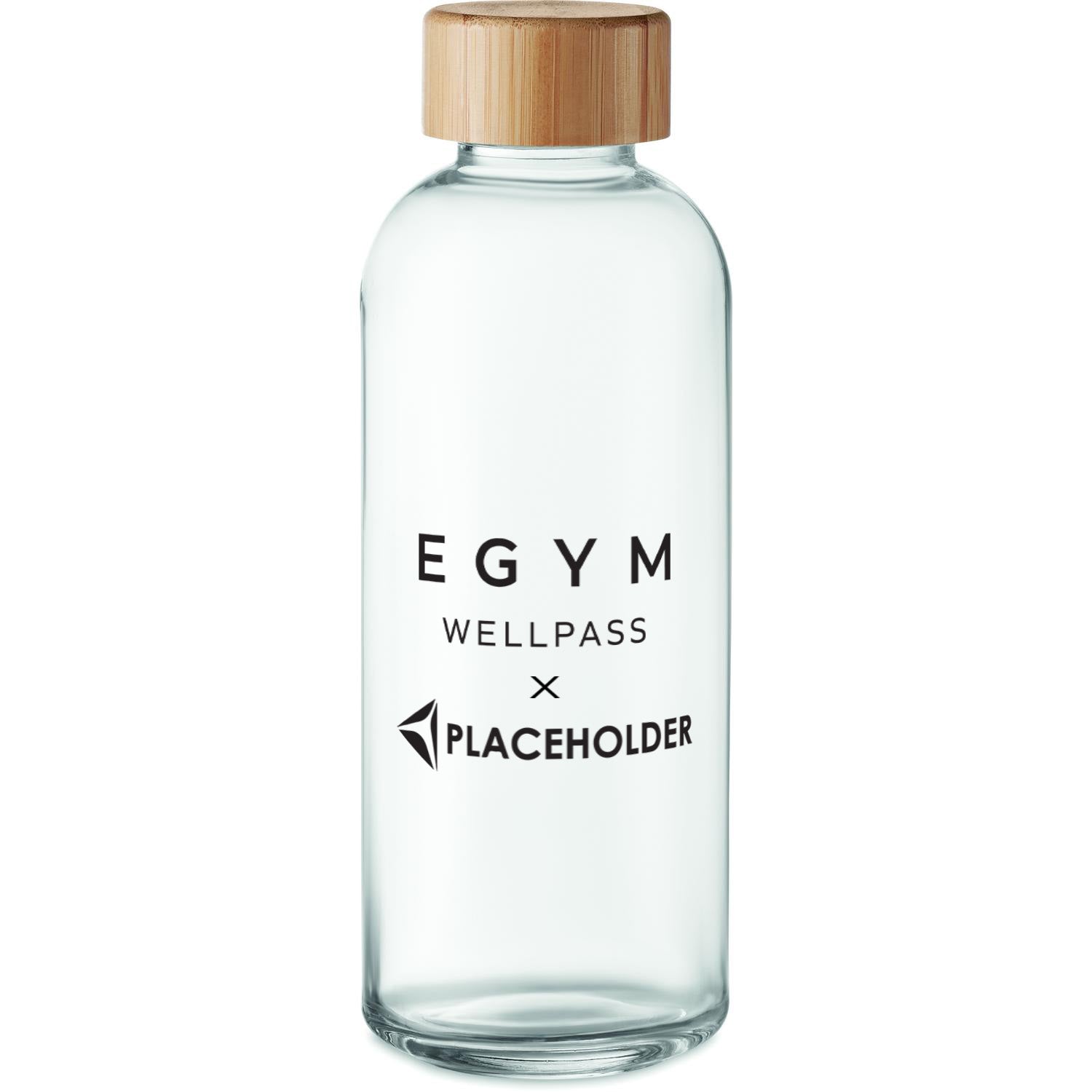 FRISIAN Trinkflasche Glas 650ml transparent mit Co-Branding